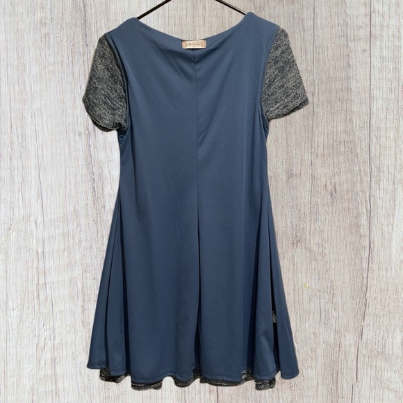 Altar’d State Women’s Knit Dress Heather Blue Short Sleeve - Picture 4 of 9